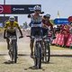 Hans Becking and Wout Alleman take the stage win from Nino Schurter and Sebastian Fini who broke a chain in the sprint during Stage 1 of the 2024 Absa Cape Epic Mountain Bike stage race from Saronsberg Wine Estate to Saronsberg Wine Estate, Tulbagh, 