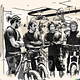 Stehen vier ziemlich unterschiedlich große und schwere Mountainbiker im Bikeshop