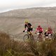 Riders with mountains in the background during stage 3 of the 2019 Absa Cape Epic Mountain Bike stage race held from Oak Valley Estate in Elgin, South Africa on the 20th March 2019.

Photo by Xavier Briel/Cape Epic

PLEASE ENSURE THE APPROPRIATE 