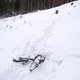 Der Steilstich hätte gut fahrbar ausgeschaut, bis das Vorderrad senkrecht im Schnee abgetaucht ist...