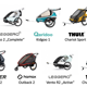Unser Testfeld für den Vergleichstest: neun aktuelle Fahrradanhänger für 1 und 2 Kinder.