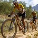 Nino Schurter and Sebastian Fini of World Bicycle relief during Stage 1 of the 2024 Absa Cape Epic Mountain Bike stage race from Saronsberg Wine Estate to Saronsberg Wine Estate, Tulbagh, South Africa on the 18th March 2024. Photo by Nick Muzik/Cape 