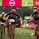 Annika Langvad &amp; Anna van der Breggen  of Investec-Songo-Specialized cross the finish line during the Prologue of the 2019 Absa Cape Epic Mountain Bike stage race held at the University of Cape Town in Cape Town, South Africa on the 17th March 2019.
