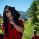 Superbruni und das restliche Specialized-Team waren dank ihrer knallroten Klamotten beim Track Walk nicht zu übersehen