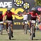 Ariane Lüthi &amp; Maja Wloszczowska of Kross-Spur Racing celebrate finishing in third place during stage 6 of the 2019 Absa Cape Epic Mountain Bike stage race from the University of Stellenbosch Sports Fields in Stellenbosch, South Africa on the 23rd Ma