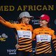 Vera Looser and Kim Le Court	take the leaders jersey during stage 6 of the 2023  Cape Epic Mountain Bike stage race held at Lourensford Wine Estate in Somerset West South Africa on the 25th March 2023 Photo by Dom Barnardt / Cape Epic