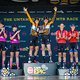 Das Abschlusspodium der Damen des Cape Epic 2022: Ninetynine-Songo-Specialized siegt vor Fanes Rola und BMC MTB Racing