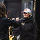 Auch bei YT und der amtierenden World Cup-Gesamtsiegerin Vali Höll war die Stimmung nach dem Track Walk ausgezeichnet.