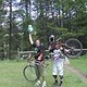 Tyler Klassen (Super T) and Jeremy riding the tandem mtb at the Peel Out
