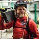 Gute Musik? Holger vor der Liftfahrt
