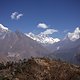 Everest View Point mit Mount Everest, Lhotse (in Wolken) und Ama Dablam