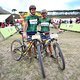 Mixed Green Jersey leaders Sebastian Stark &amp; Laura Stark of TBR-Werner during stage 5 of the 2019 Absa Cape Epic Mountain Bike stage race held from Oak Valley Estate in Elgin to the University of Stellenbosch Sports Fields in Stellenbosch, South Afri