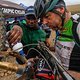 Rider uses lube for his headset during stage 4 of the 2022 Absa Cape Epic Mountain Bike stage race from Elandskloof in Greyton to Elandskloof in Greyton, South Africa on the 24th March 2022. © Dom Barnardt / Cape Epic