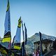 Der übliche Anblick in Riva – Beachflags und Berge
